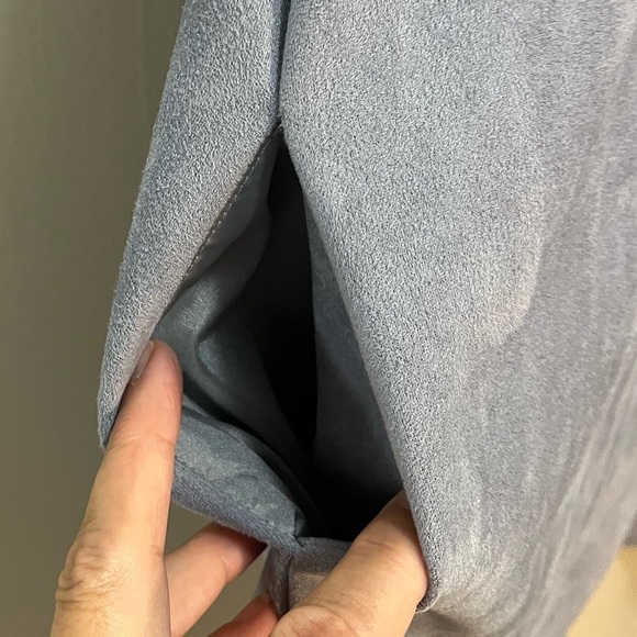 JOH AUDREY DRESS Suede Faux Silver Gray Short Cap sleeve Midi Tunic Women’s XL - Picture 6 of 11